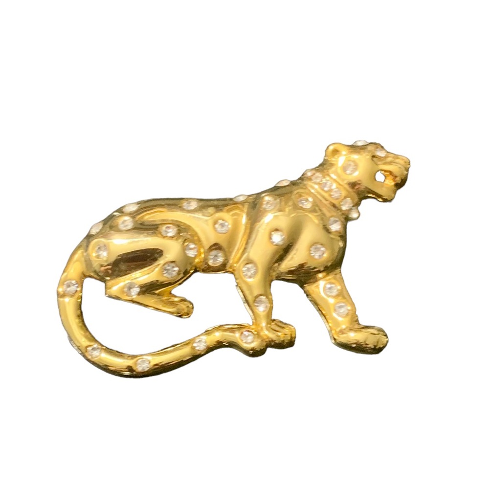 Crystal jaguar, brooch, vintage